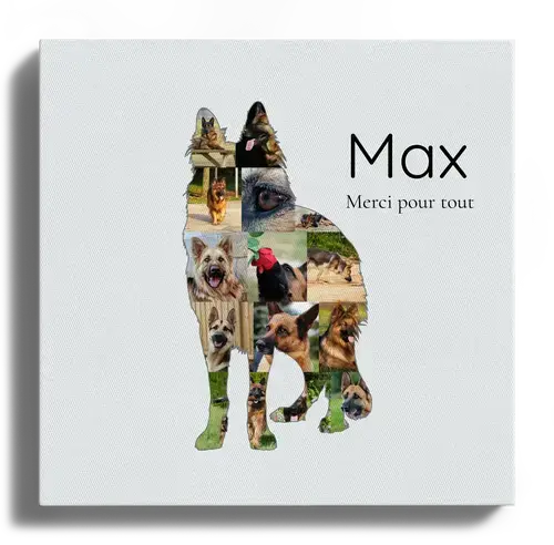 Collage Photo Silhouette Chien - Personnalisez avec Vos Photos et Texte