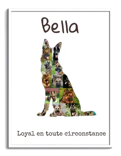 Collage Photo Silhouette Chien - Personnalisez avec Vos Photos et Texte
