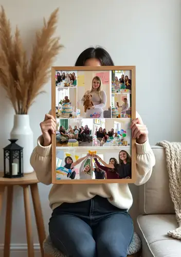 Baby-Party Fotocollage mit Text