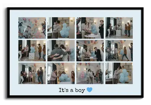 Baby-Party Fotocollage mit Text