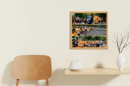 Firmenlauf-Fotocollage mit Text