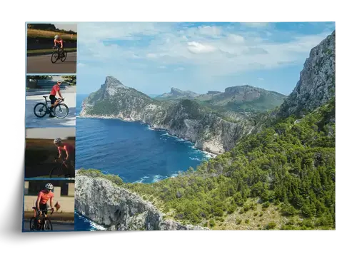 Rennrad-Fotocollage mit individuellem Text