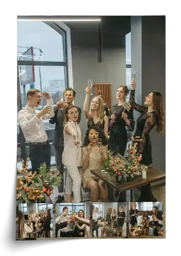 Collage photo fête de Noël d’entreprise