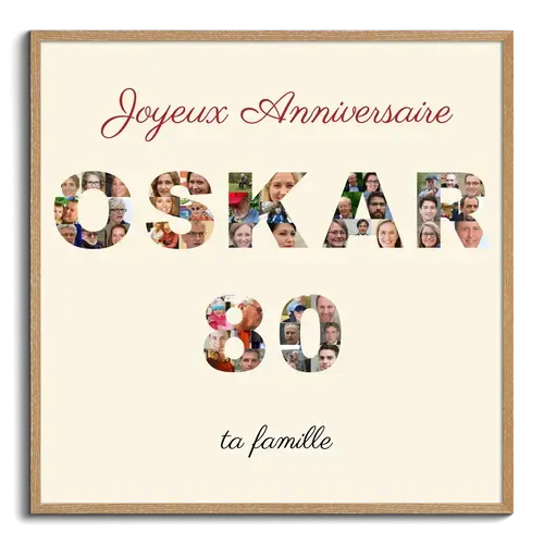 Collage photo avec message personnalise pour anniversaire