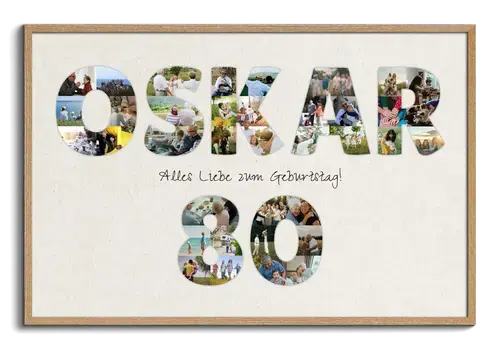 Fotocollage mit persoenlicher Botschaft zum Geburtstag
