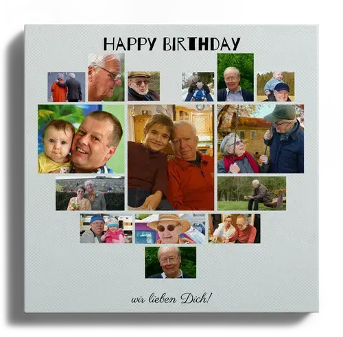 Herz Collage mit Fotos als Geburtstagsgeschenk
