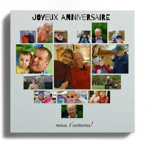 Collage en coeur avec photos comme cadeau d anniversaire
