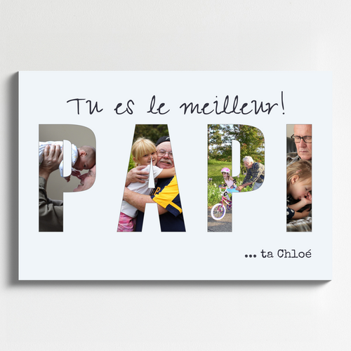 Collage Photo "OPA" en verre acrylique personnalisée – Cadeau parfait pour Grand-père