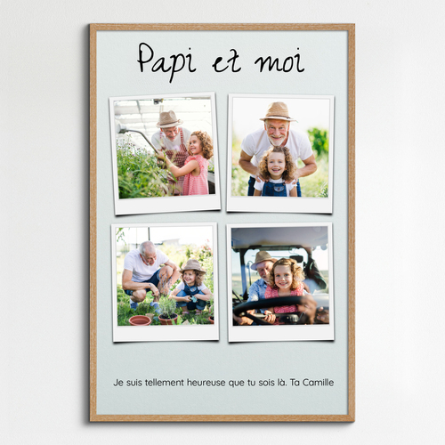 Collage Polaroid personnalisée pour Opa avec texte émouvant - Cadeau unique