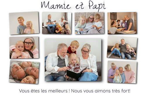 Créez une collage photo pour offrir à vos grands-parents - personnalisable et émouvante