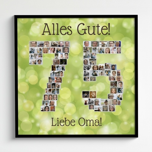 Fotos als Zahl anordnen Alles Gute zum Geburtstag Oma Fotocollage erstellen