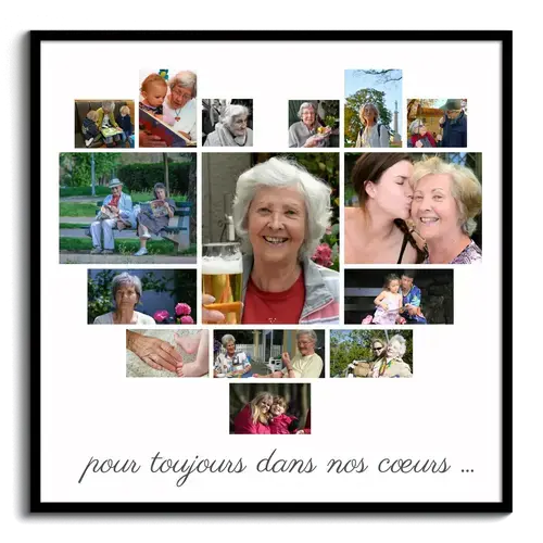 Créez un poster collage cœur personnalisé pour Mamie