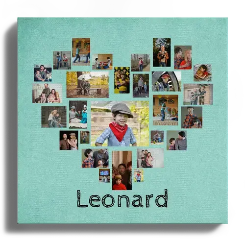 Collage photo en coeur de photos d enfants