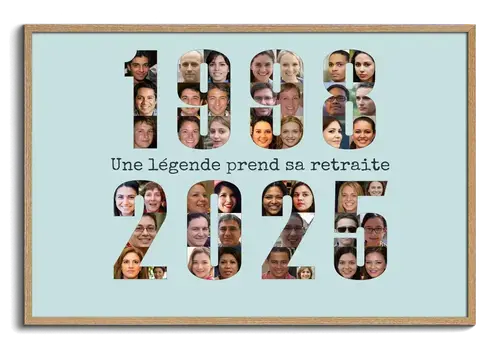 Cadeau de depart pour un collegue collage photo avec annees