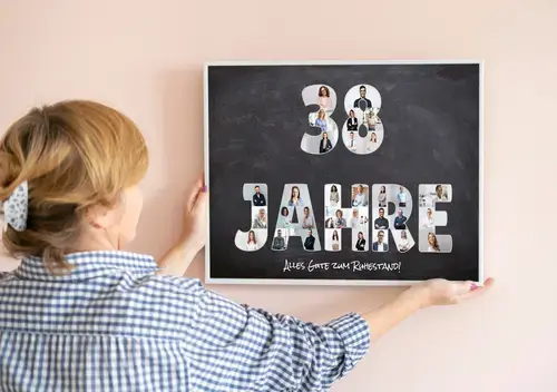 Fotoposter Ruhestand Zahl 38 Jahre Collage