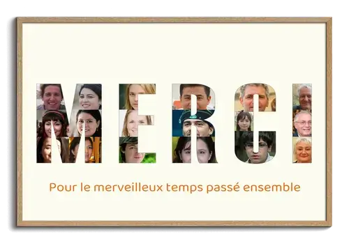 Cadeau de depart collegue avec espace pour signatures