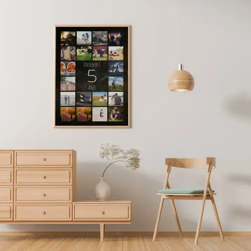 Collage chiffre 5 – 5 ans ensemble, noces de bois