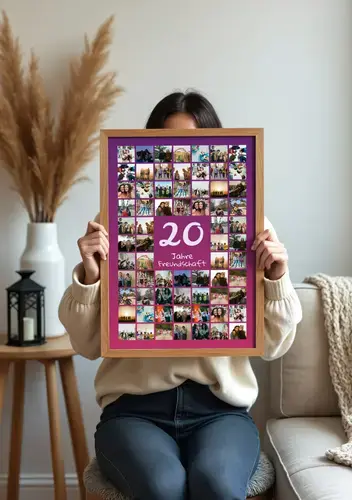 Zahlen-Collage 20 mit Name, Gruß und Fotos