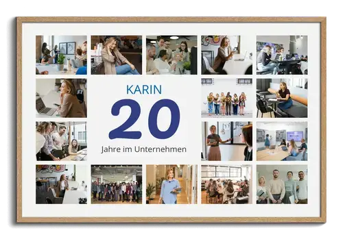 Zahlen-Collage 20 mit Name, Gruß und Fotos