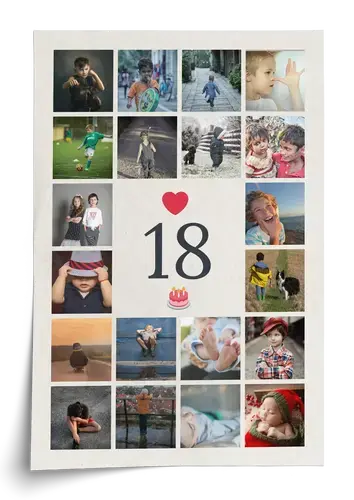 Collage photo 18 ans — Créez le vôtre (avec prénom) | Cadeau anniversaire 18 ans/majorité Collage photo 18 ans — Créez le vôtre (avec prénom) | Cadeau anniversaire 18 ans/majorité