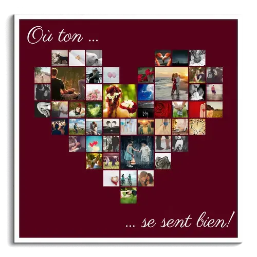 Créez votre Collage Cœur Émotionnelle avec Photos et Texte Personnalisé