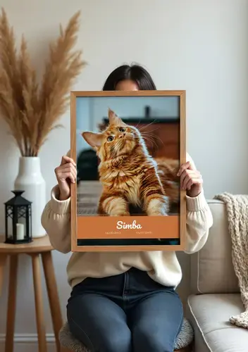 Gedenk-Collage Katze: Einzelbild, Name & Daten