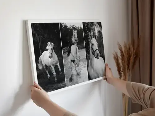 Affiche souvenir cheval avec photo et dates