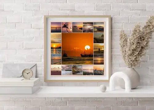 Paysages : Plages et Montagnes en Collage