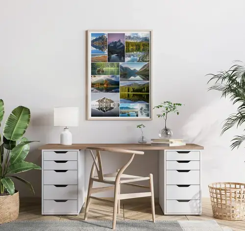 Paysages : Plages et Montagnes en Collage