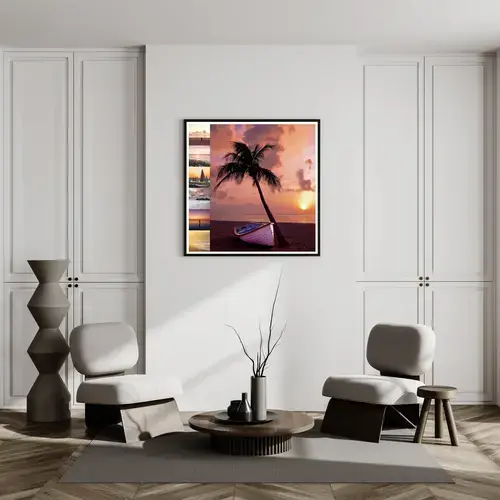 Paysages : Plages et Montagnes en Collage