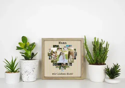 Fotocollage Herz "Mama wir lieben dich"