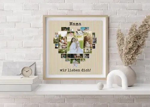 Fotocollage Herz "Mama wir lieben dich"
