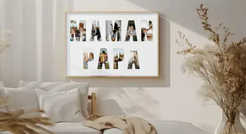 Collages photo Maman, Papa, Mamie, Papi (lettres)
