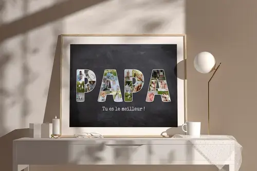 Collages photo Maman, Papa, Mamie, Papi (lettres)