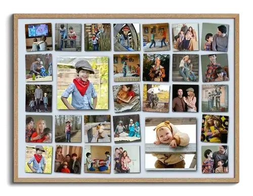 Mosaique avec photos mises en valeur de l album de famille