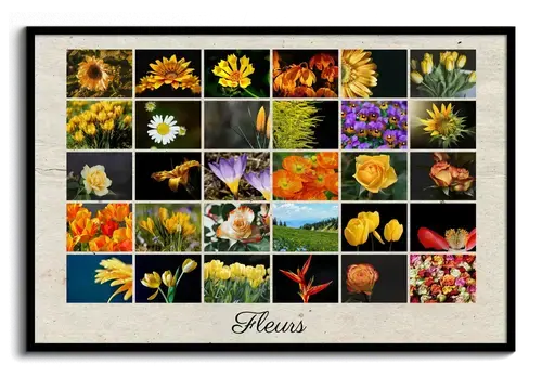 Collage photo avec texte individuel imprime sur affiche ou toile