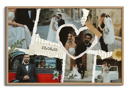 Scrapbook-Collage Hochzeit & Verlobung