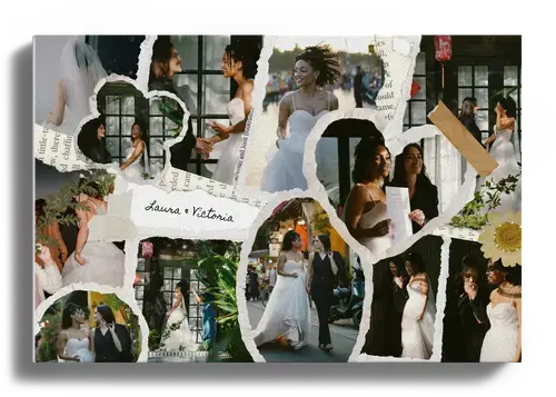 Scrapbook-Collage Hochzeit & Verlobung