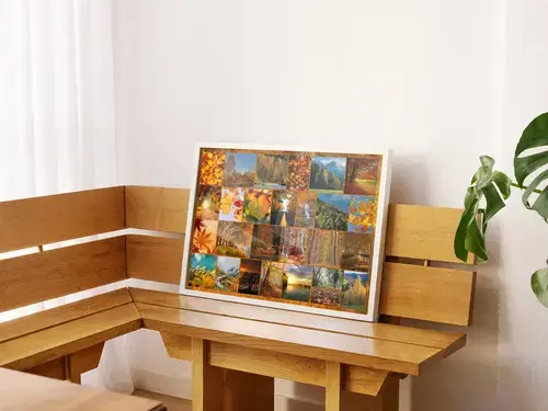 Collages d'automne: paysages et familles