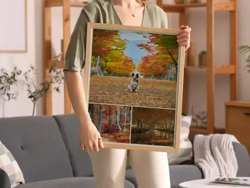 Collages d'automne: paysages et familles