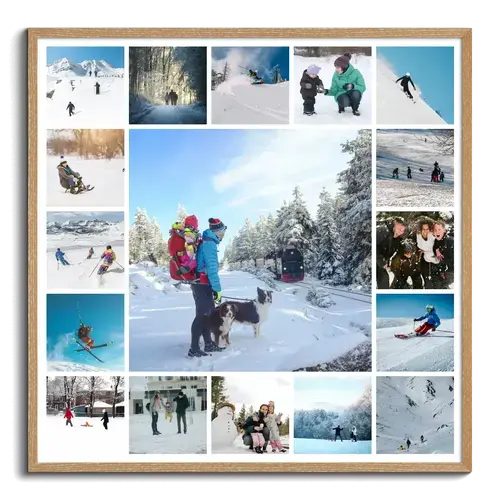 Collage Hivernale: Paysages et Famille