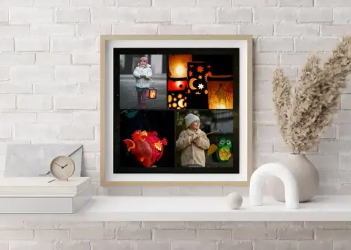 Herbst-Laternenumzug Fotocollage mit Wunschtext