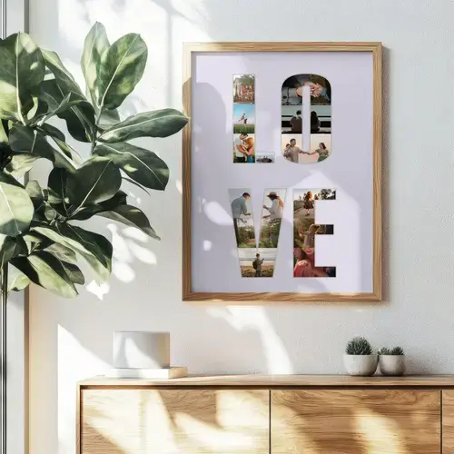 Collage LOVE personnalisée - thème amour