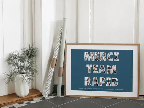Collage photo personnalisée "MERCI ÉQUIPE RAPID"