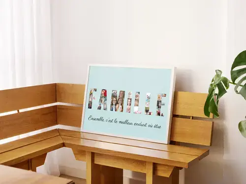 Collage personnalisée "FAMILLE" photos