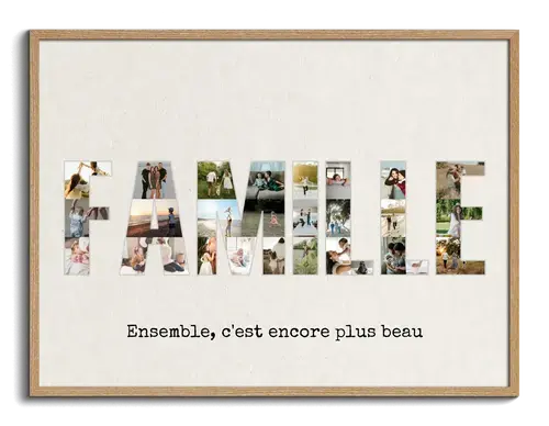 Collage personnalisée "FAMILLE" photos