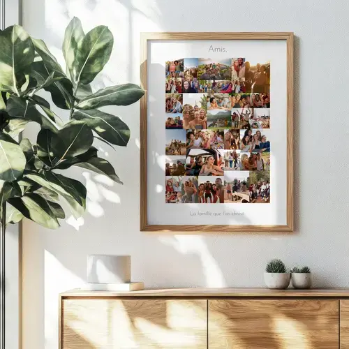 Collage photo personnalisée "Amis" - Format portrait