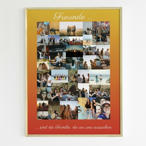 Fotocollage „Freunde“ mit individueller Botschaft – Hochformat 30x40cm