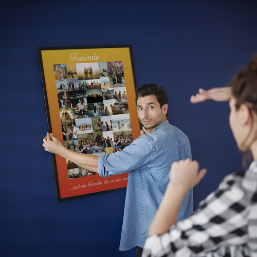 Fotocollage „Freunde“ mit individueller Botschaft – Hochformat 30x40cm