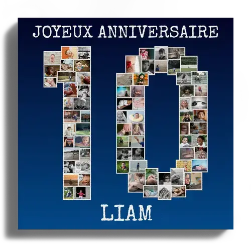 Créez une mosaïque photo en "10" pour aniversaires et célébrations